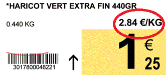 comparer les prix au kilo